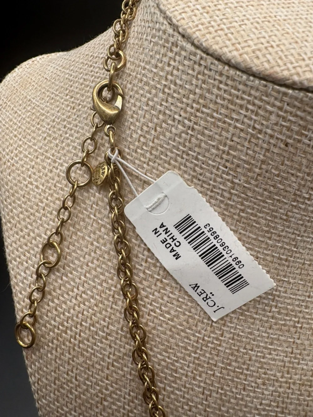 J Crew Clear Crystal Creme Beaded Teardrop Necklace NWT - Picture 5 of 6